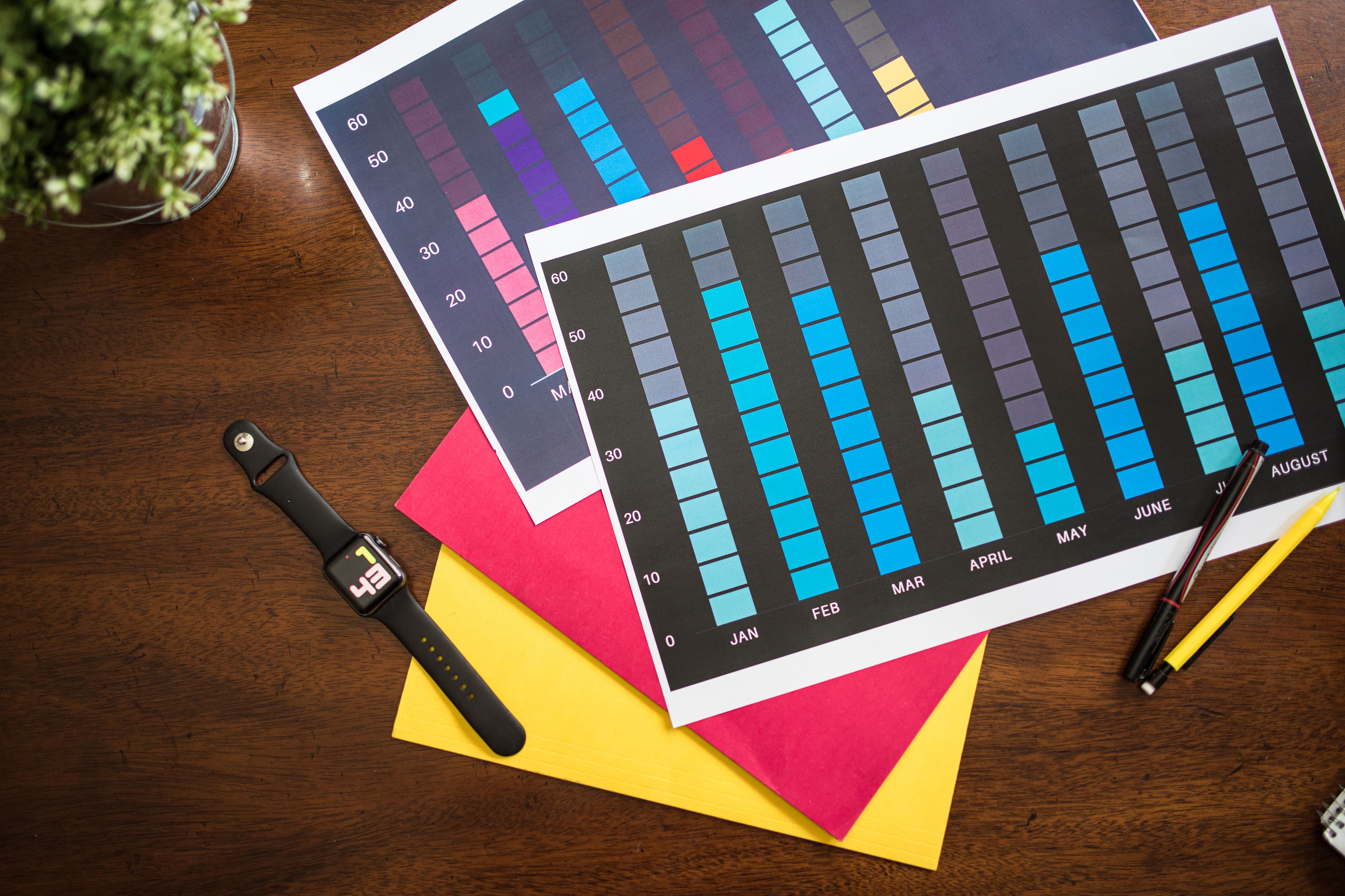 Progress charts and habit tracking data